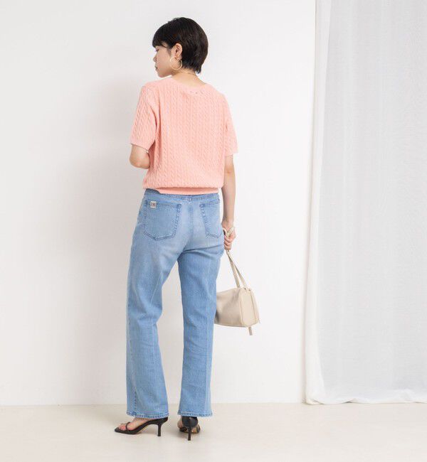 Rie Miller「《手洗い可能》《アンサンブル対応》モールヤーンミニケーブルプルオーバーニット」|ニット・セーター|