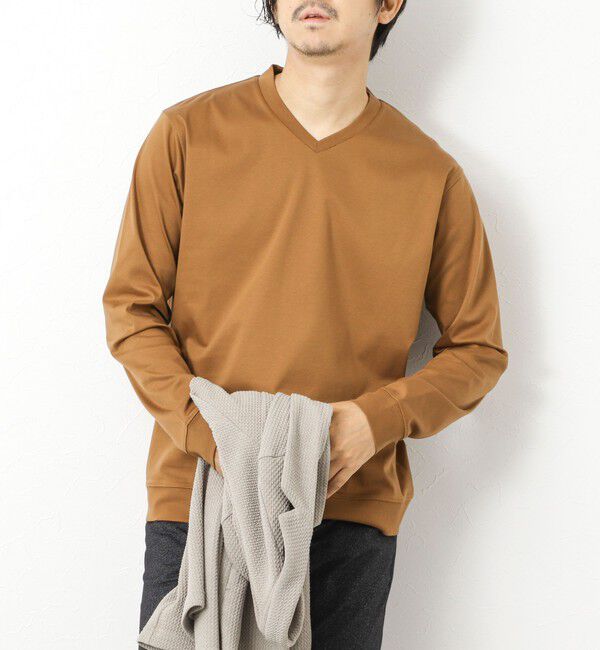 NOLLEY'S goodman「《ビジカジ対応》シルケットスムースドレスL/S V Tシャツ 25AW」|Tシャツ・カットソー|