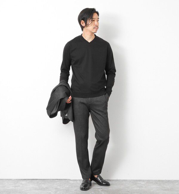 NOLLEY'S goodman「《ビジカジ対応》シルケットスムースドレスL/S V Tシャツ 25AW」|Tシャツ・カットソー|