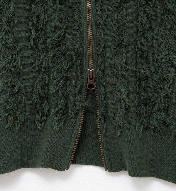 Rie Miller「《手洗い可能》カットジャガードジップアップカーディガン」|カーディガン|