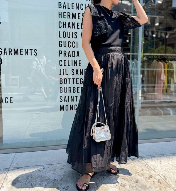 NOLLEY'S「【MARILYN MOON/マリリーンムーン】ウォッシャブルシアースターチコットンギャザースカート」|フレア|