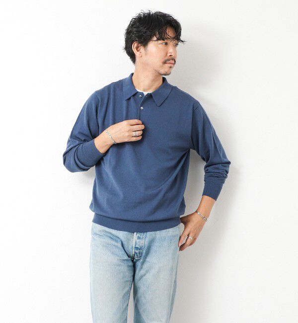 NOLLEY'S goodman「14G成型 ウォッシャブル NSN長袖ポロニット 25AW」|ニット・セーター|