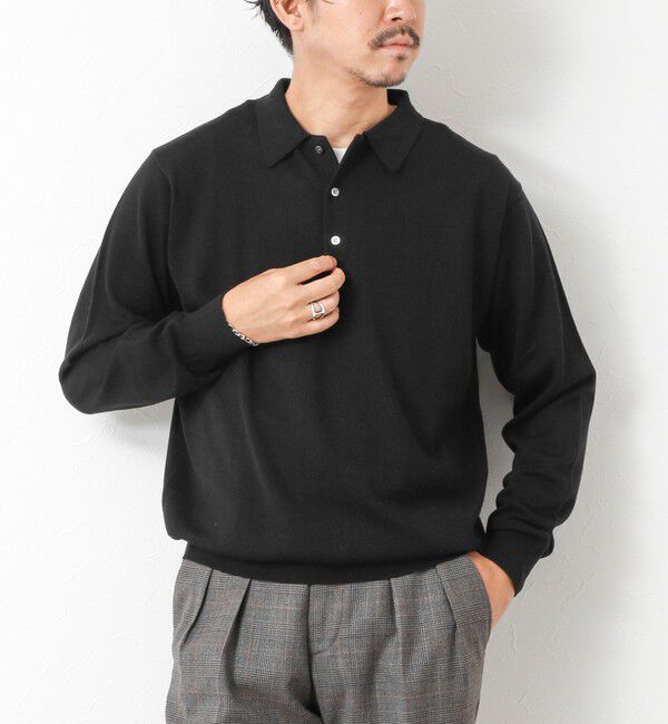 NOLLEY'S goodman「14G成型 ウォッシャブル NSN長袖ポロニット 25AW」|ニット・セーター|
