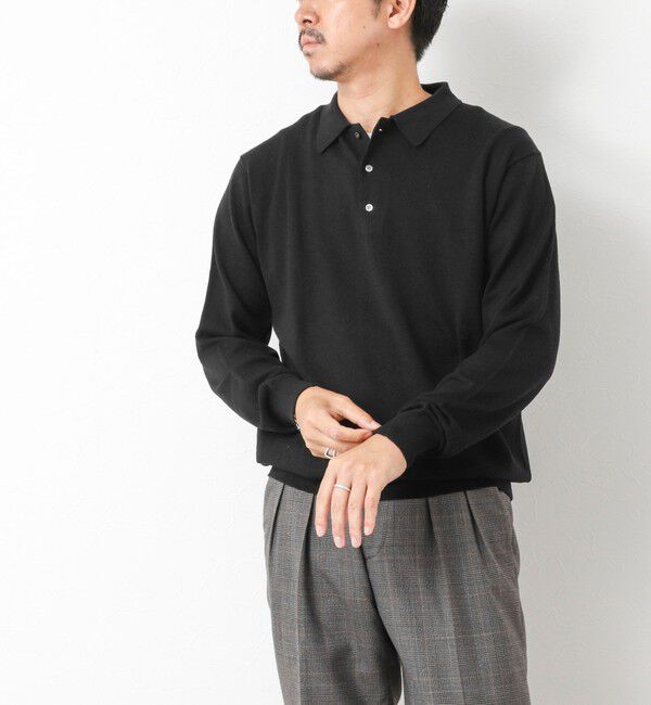 NOLLEY'S goodman「14G成型 ウォッシャブル NSN長袖ポロニット 25AW」|ニット・セーター|