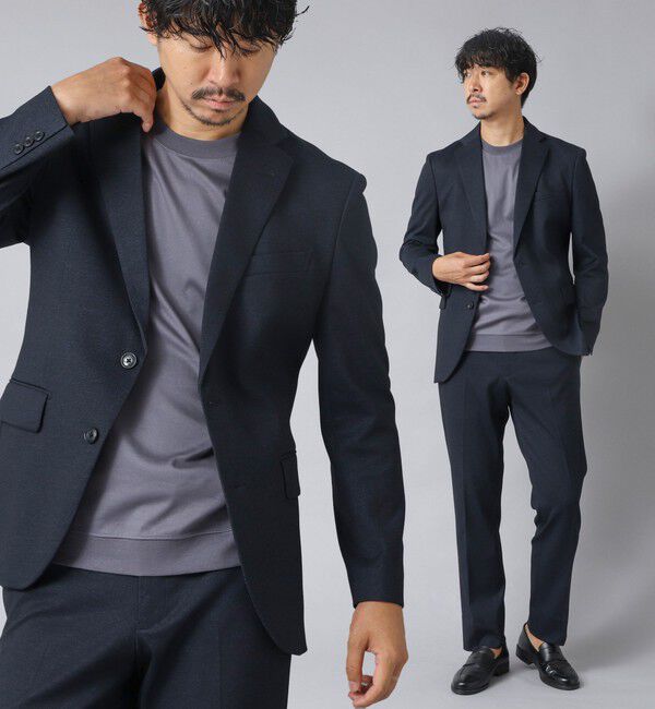 NOLLEY'S goodman「【ACTIVE SECT】《セットアップ》ポンチプリントスーツ ジャケット&パンツ 25AW」|スーツ|ネイビー