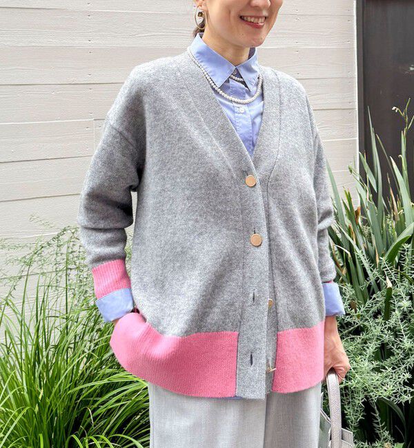 NOLLEY'S「5GノアリスゆったりVネックカーディガン」|カーディガン|グレー系その他