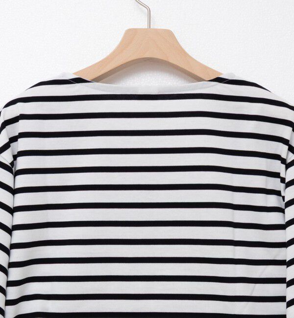 NOLLEY'S「nolnol ウォッシャブルMVSシルケットボーダーショートT」|Tシャツ・カットソー|