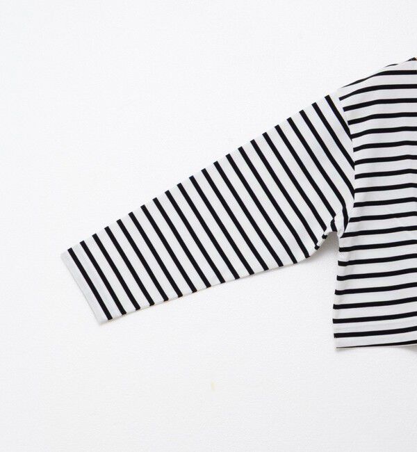 NOLLEY'S「nolnol ウォッシャブルMVSシルケットボーダーショートT」|Tシャツ・カットソー|