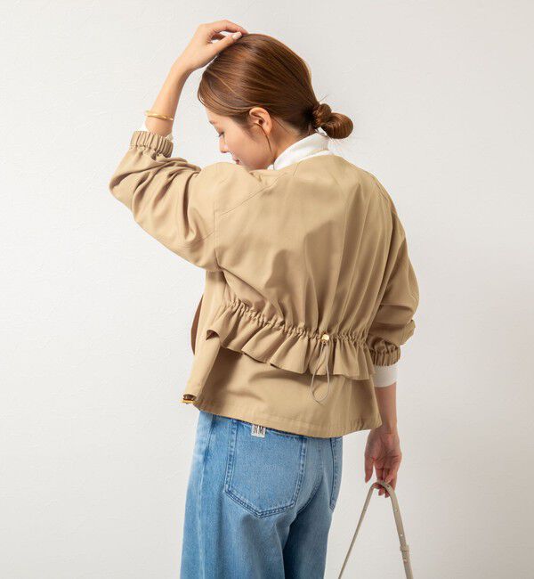 NOLLEY'S「ウォッシャブルジップアップブルゾン」|ブルゾン・スタジャン|ベージュ