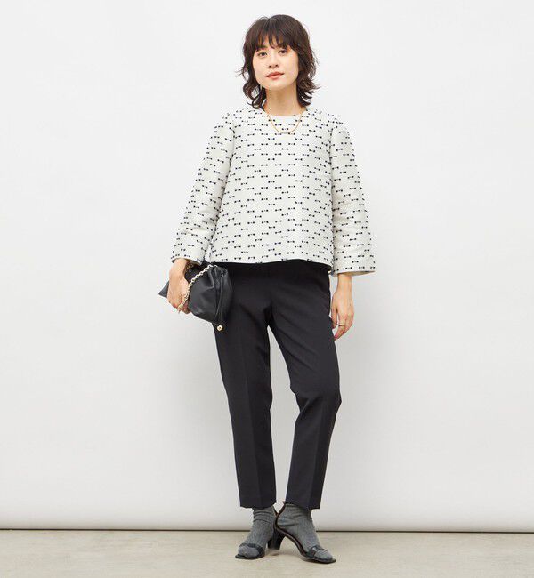 NOLLEY'S「《セットアップ対応》ウォッシャブルリボンジャガード2WAYブラウス」|シャツ・ブラウス|