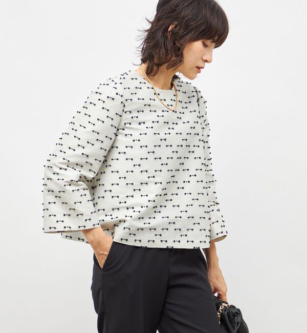 NOLLEY'S「《セットアップ対応》ウォッシャブルリボンジャガード2WAYブラウス」|シャツ・ブラウス|