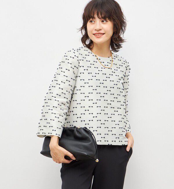 NOLLEY'S「《セットアップ対応》ウォッシャブルリボンジャガード2WAYブラウス」|シャツ・ブラウス|