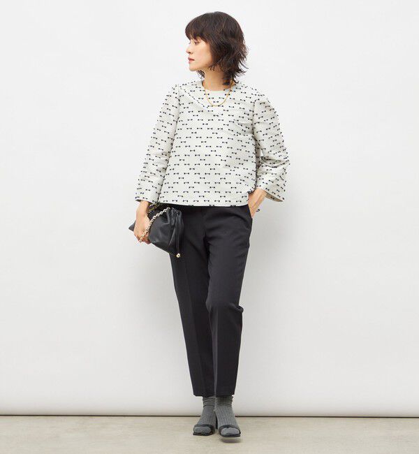 NOLLEY'S「《セットアップ対応》ウォッシャブルリボンジャガード2WAYブラウス」|シャツ・ブラウス|