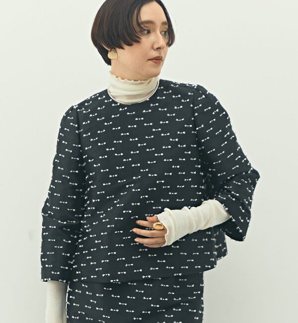 NOLLEY'S「《セットアップ対応》ウォッシャブルリボンジャガード2WAYブラウス」|シャツ・ブラウス|