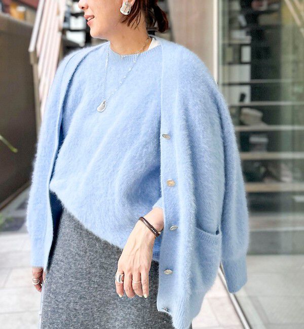 NOLLEY'S sophi「カシミヤ混ヘアリークルーネックプルオーバー」|ニット・セーター|サックス