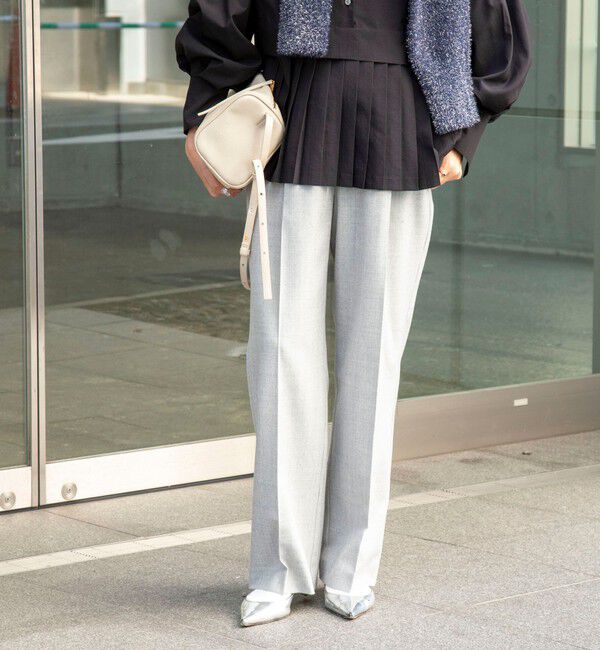 NOLLEY'S「フラノセミワイドパンツ」|その他|ライトグレー