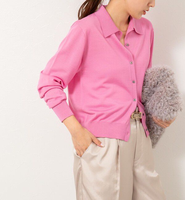 NOLLEY'S「《手洗い可能》16Gマレー襟付きカーディガン」|カーディガン|