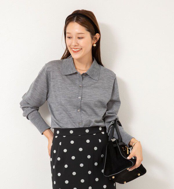 NOLLEY'S「《手洗い可能》16Gマレー襟付きカーディガン」|カーディガン|