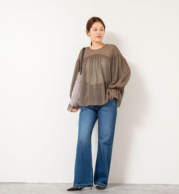 NOLLEY'S「ウォッシャブル楊柳ギャザーブラウス」|シャツ・ブラウス|