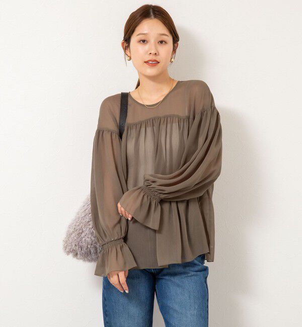 NOLLEY'S「ウォッシャブル楊柳ギャザーブラウス」|シャツ・ブラウス|