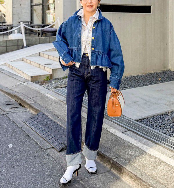 Rie Miller「【RM denim】45th limited editionﾛｰﾙｱｯﾌﾟｽﾄﾚｰﾄﾃﾞﾆﾑ(ｾﾙﾋﾞｯﾁ)」|デニム|