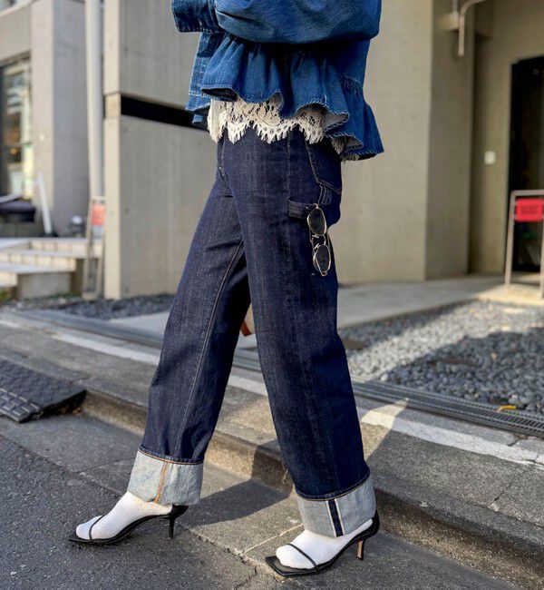 Rie Miller「【RM denim】45th limited editionﾛｰﾙｱｯﾌﾟｽﾄﾚｰﾄﾃﾞﾆﾑ(ｾﾙﾋﾞｯﾁ)」|デニム|