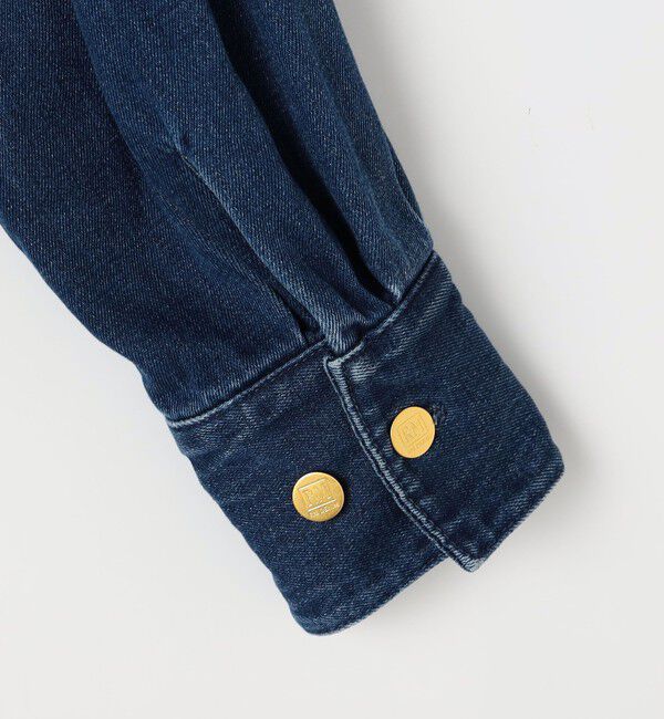 Rie Miller「【RM denim】裾フリルショート丈Gジャン」|ブルゾン・スタジャン|