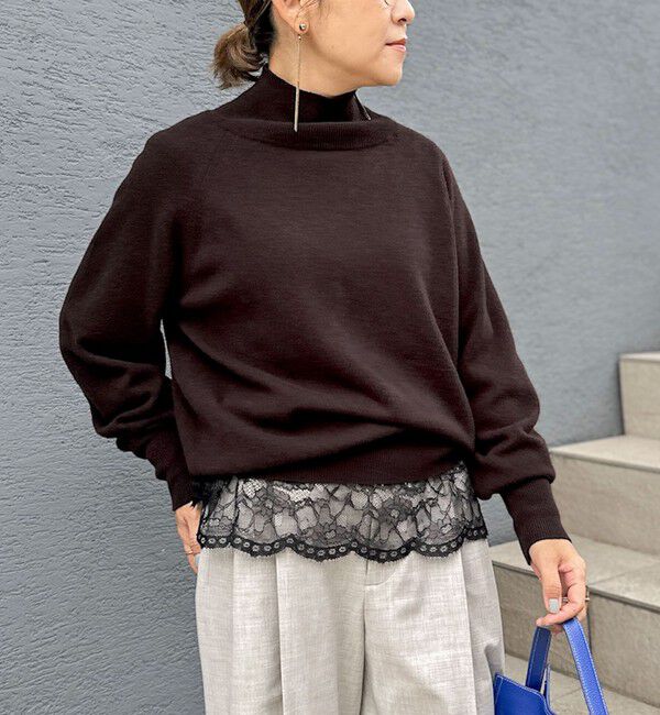 NOLLEY'S「ウォッシャブル裾レース2WAYオトナサテンブラウス」|シャツ・ブラウス|