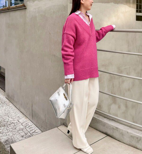 NOLLEY'S sophi「ブライト紡毛Vネックプルオーバー」|ニット・セーター|