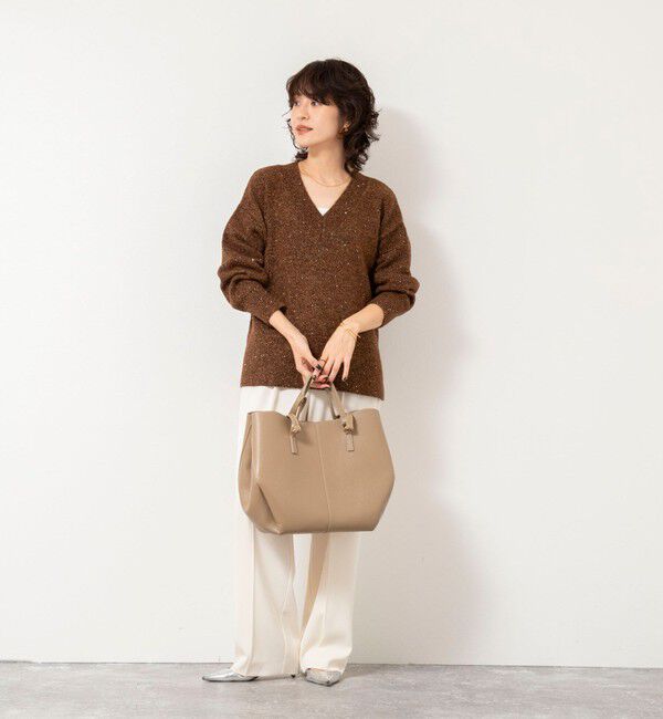 NOLLEY'S sophi「《手洗い可能》モヘヤスパンコールVネックプルオーバー」|ニット・セーター|