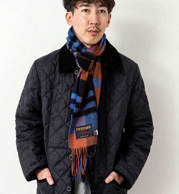 NOLLEY'S goodman「【TWEEDMILL/ツイードミル】Lambswool Muffler Check 25」|マフラー|ブラウン系1