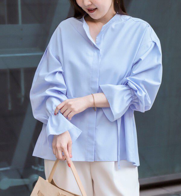 NOLLEY'S sophi「ウォッシャブルドレープポプリンバックプリーツシャツ」|シャツ・ブラウス|