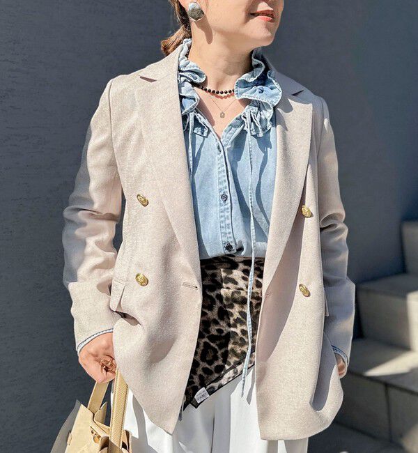 NOLLEY'S「《セットアップ対応》ウォッシャブルハイスペック麻調ダブルジャケット」|テーラードジャケット|