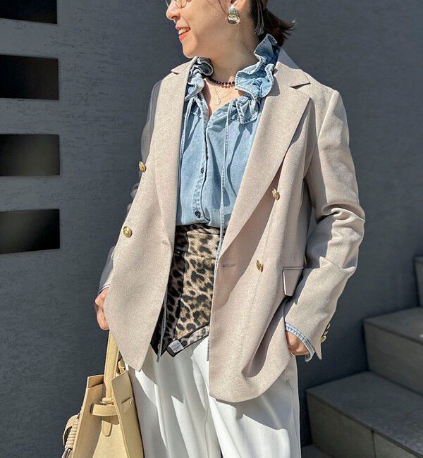 NOLLEY'S「《セットアップ対応》ウォッシャブルハイスペック麻調ダブルジャケット」|テーラードジャケット|