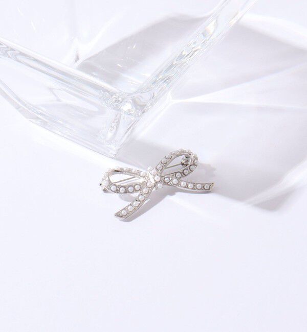 NOLLEY'S「【NOLLEYS goods】リボンパールブローチ」|ブローチ・コサージュ|