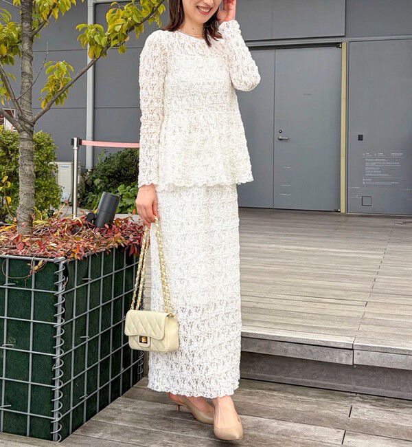 NOLLEY'S sophi「《セットアップ対応》ウォッシャブルストレッチレースタイトスカート」|タイト|