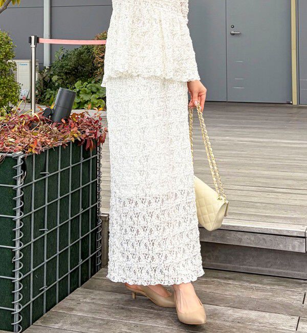 NOLLEY'S sophi「《セットアップ対応》ウォッシャブルストレッチレースタイトスカート」|タイト|