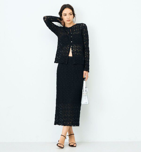 NOLLEY'S sophi「《セットアップ対応》ウォッシャブルストレッチレースタイトスカート」|タイト|