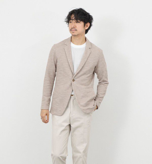 Stutostein「《ビジカジ対応》ツィードジャージーテーラーCD 26SS」|カーディガン|