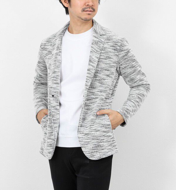 Stutostein「《ビジカジ対応》ツィードジャージーテーラーCD 26SS」|カーディガン|