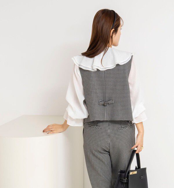 NOLLEY'S「《セットアップ対応》ウォッシャブルビーチェックベスト」|ベスト・ジレ|