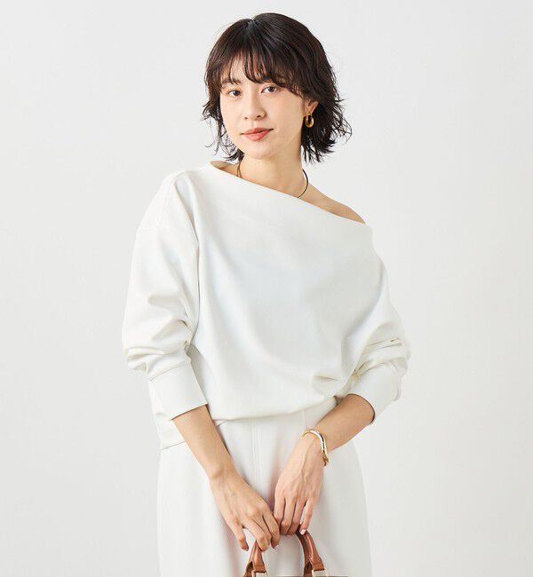 NOLLEY'S sophi「《セットアップ対応》ウォッシャブルボートネックライトダンボールプルオーバー」|Tシャツ・カットソー|