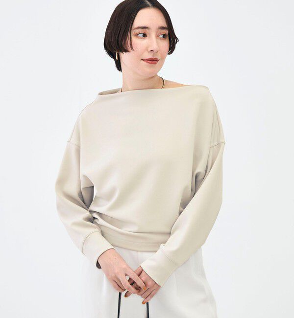 NOLLEY'S sophi「《セットアップ対応》ウォッシャブルボートネックライトダンボールプルオーバー」|Tシャツ・カットソー|