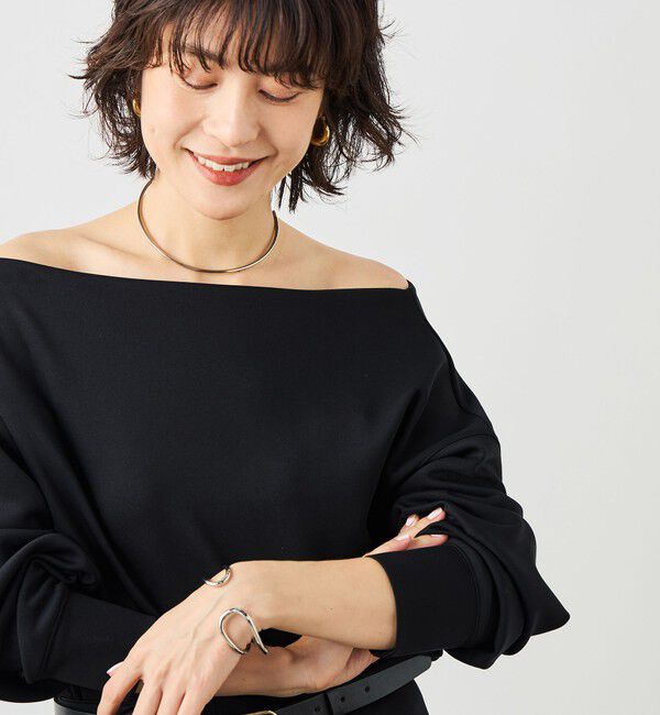 NOLLEY'S sophi「《セットアップ対応》ウォッシャブルボートネックライトダンボールプルオーバー」|Tシャツ・カットソー|