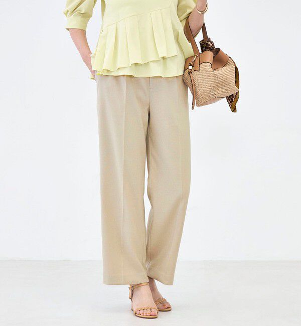 NOLLEY'S「《セットアップ対応》ウォッシャブルハイスペック麻調愛されセミワイドパンツ」|その他|