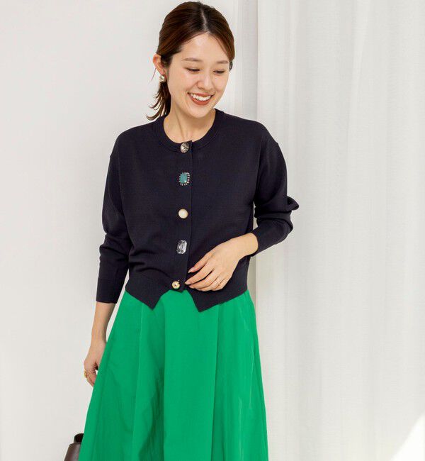 NOLLEY'S「《手洗い可能》ランダムビジューカーディガン」|カーディガン|