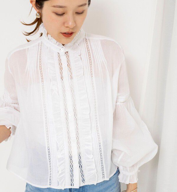 NOLLEY'S sophi「【MARILYN MOON】sheer starched cotton lace frilled ブラウス」|シャツ・ブラウス|