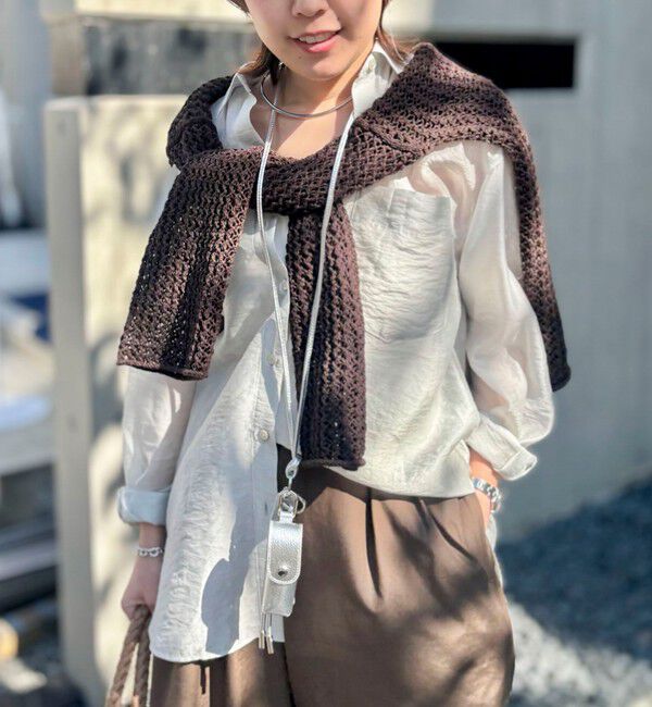 NOLLEY'S「ウォッシャブルセルロースシルクシアーシャツ」|シャツ・ブラウス|ライトグレー