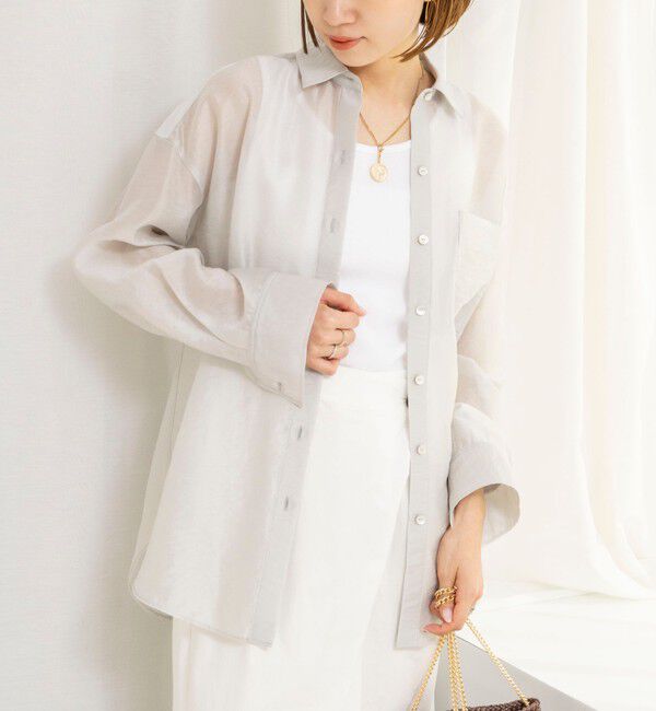 NOLLEY'S「ウォッシャブルセルロースシルクシアーシャツ」|シャツ・ブラウス|