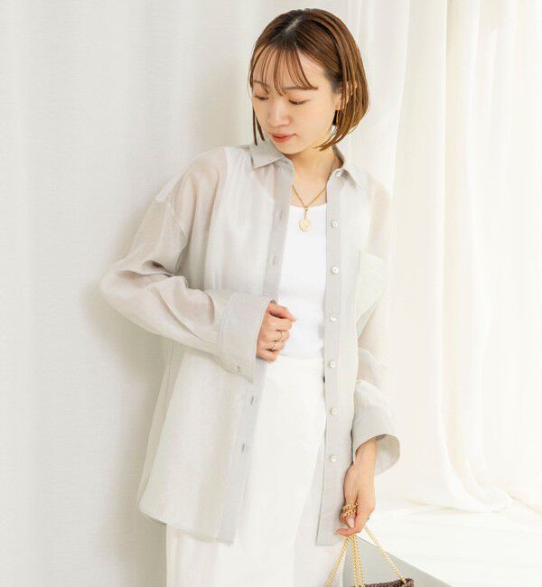 NOLLEY'S「ウォッシャブルセルロースシルクシアーシャツ」|シャツ・ブラウス|